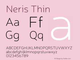 Neris Thin Version 1.000;PS 001.000;hotconv 1.0.70;makeotf.lib2.5.58329图片样张