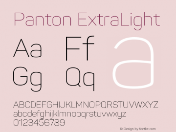 Panton ExtraLight Version 1.000;PS 001.000;hotconv 1.0.70;makeotf.lib2.5.58329图片样张