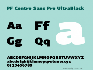 PFCentroSansPro-UBlack Version 2.000图片样张