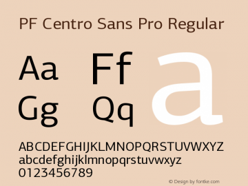 PFCentroSansPro-Regular Version 2.000图片样张