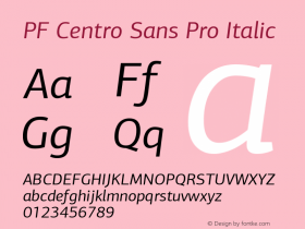 PFCentroSansPro-Italic Version 2.000图片样张