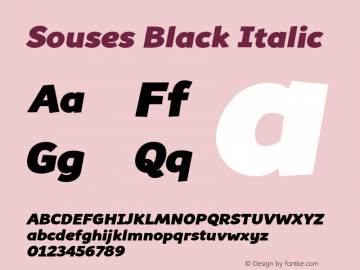 Souses-BlackItalic Version 1.000图片样张