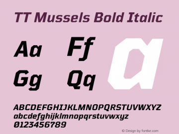 TTMussels-BoldItalic Version 1.000图片样张