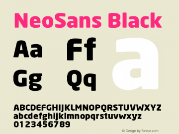 NeoSans Black Version 1.000;PS 001.001;hotconv 1.0.38图片样张
