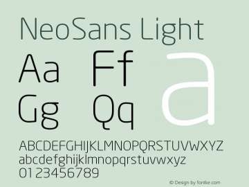 NeoSans Light Version 1.100;PS 001.001;hotconv 1.0.38图片样张