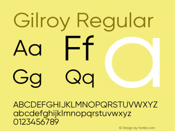 Gilroy-Regular Version 1.000图片样张