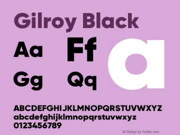 Gilroy-Black Version 1.000图片样张