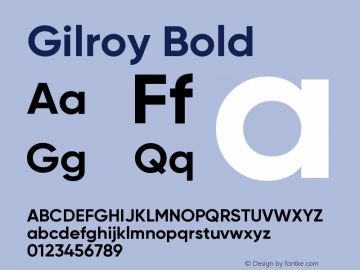 Gilroy-Bold Version 1.000图片样张