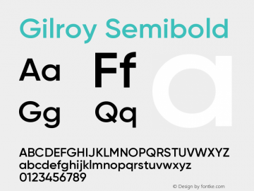 Gilroy-Semibold Version 1.000图片样张