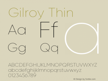 Gilroy-Thin Version 1.000图片样张
