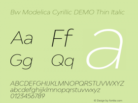 Bw Modelica Cyrillic DEMO Thin Italic Version 3.000;PS 003.000;hotconv 1.0.88;makeotf.lib2.5.64775图片样张