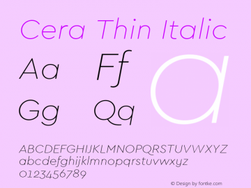 Cera Thin Italic Version 2.000图片样张