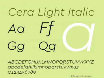 Cera Light Italic Version 2.000图片样张