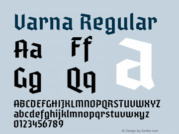 Varna-Regular Version 1.000;PS 001.000;hotconv 1.0.88;makeotf.lib2.5.64775图片样张