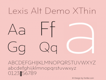 Lexis Alt Demo XThin Version 1.000;PS 001.000;hotconv 1.0.88;makeotf.lib2.5.64775图片样张