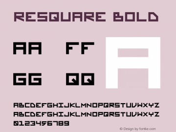 ReSquare Bold Version 1.000图片样张