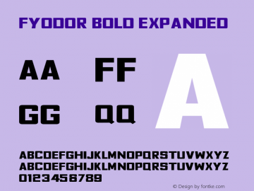 Fyodor Bold Expanded Version 1.000;PS 001.000;hotconv 1.0.70;makeotf.lib2.5.58329图片样张