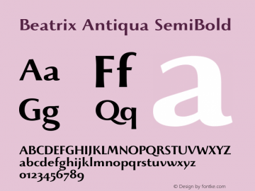 Beatrix Antiqua SemiBold Version 1.008图片样张