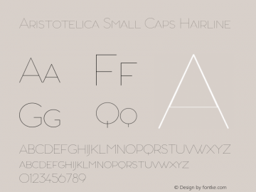 Aristotelica Small Caps Hairlin Version 1.000图片样张