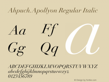 Ahpuch.Apollyon Regular Italic Version 1.000图片样张