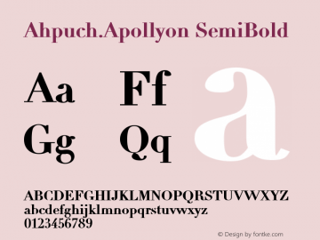 Ahpuch.Apollyon SemiBold Version 1.000图片样张