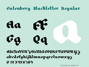 Gutenberg Blackletter Version 1.000;PS 001.000;hotconv 1.0.70;makeotf.lib2.5.58329图片样张