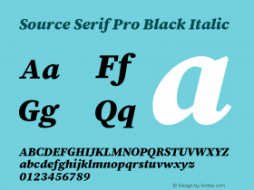 Source Serif Pro Black Italic Version 1.007;hotconv 1.0.108;makeotfexe 2.5.65593图片样张