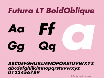 Futura LT Bold Oblique Version 006.000图片样张