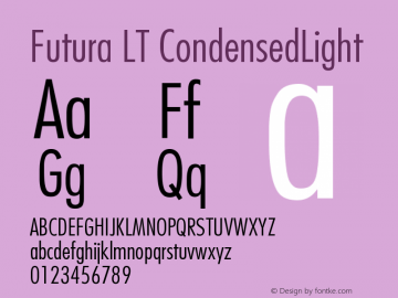 Futura LT Condensed Light Version 006.000图片样张