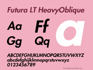 Futura LT Heavy Oblique Version 006.000图片样张