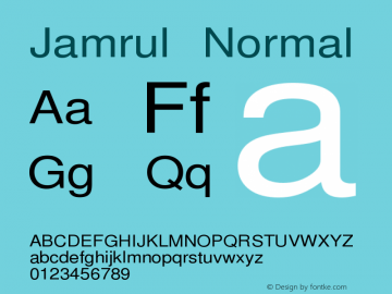 Jamrul Normal Version 0.1 Font Sample