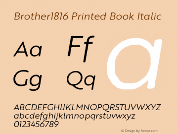 Brother1816Printed-BookItalic Version 1.000图片样张