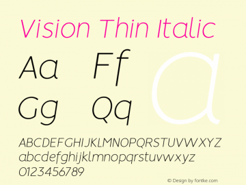 Vision-ThinItalic 1.0图片样张