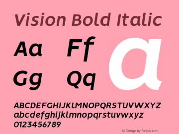 Vision-BoldItalic 1.0图片样张