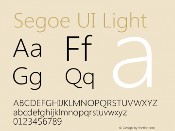 Segoe UI Light Version 5.00图片样张