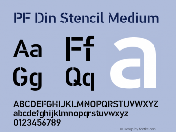 PFDinStencil-Medium Version 1.000图片样张