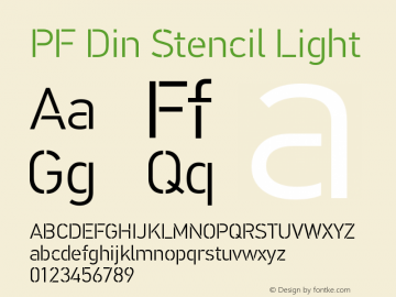 PFDinStencil-Light Version 1.000图片样张