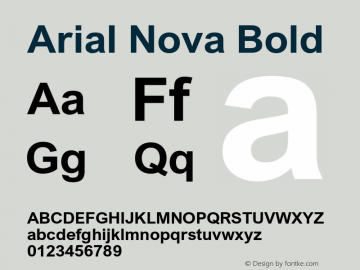 Arial Nova Bold Version 1.05图片样张