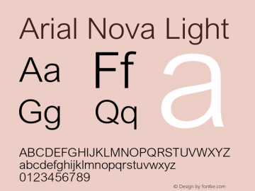 Arial Nova Light Version 1.05图片样张