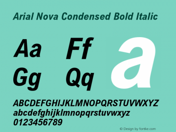 Arial Nova Cond Bold Italic Version 1.05图片样张
