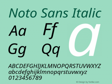 Noto Sans Italic Version 1.04图片样张