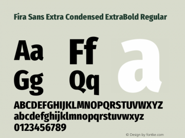 Fira Sans Extra Condensed ExtraBold Version 4.203图片样张