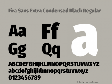 Fira Sans Extra Condensed Black Version 4.203图片样张