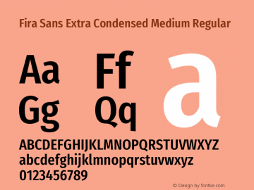 Fira Sans Extra Condensed Medium Version 4.203图片样张