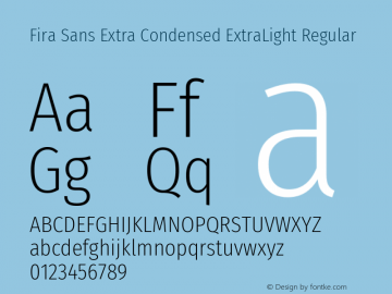 Fira Sans Extra Condensed ExtraLight Version 4.203图片样张