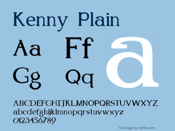 Kenny Plain Unknown Font Sample