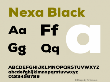 Nexa Black Regular Version 1.000;PS 1.0;hotconv 1.0.72;makeotf.lib2.5.5900 DEVELOPMENT图片样张