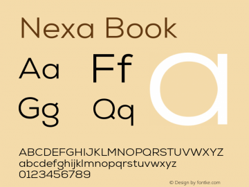 Nexa Book Regular Version 1.000;PS 1.0;hotconv 1.0.72;makeotf.lib2.5.5900 DEVELOPMENT图片样张
