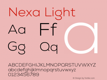Nexa Light Regular Version 1.000;PS 1.0;hotconv 1.0.72;makeotf.lib2.5.5900 DEVELOPMENT图片样张