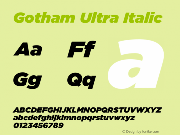 Gotham-UltraItalic Version 3.301图片样张